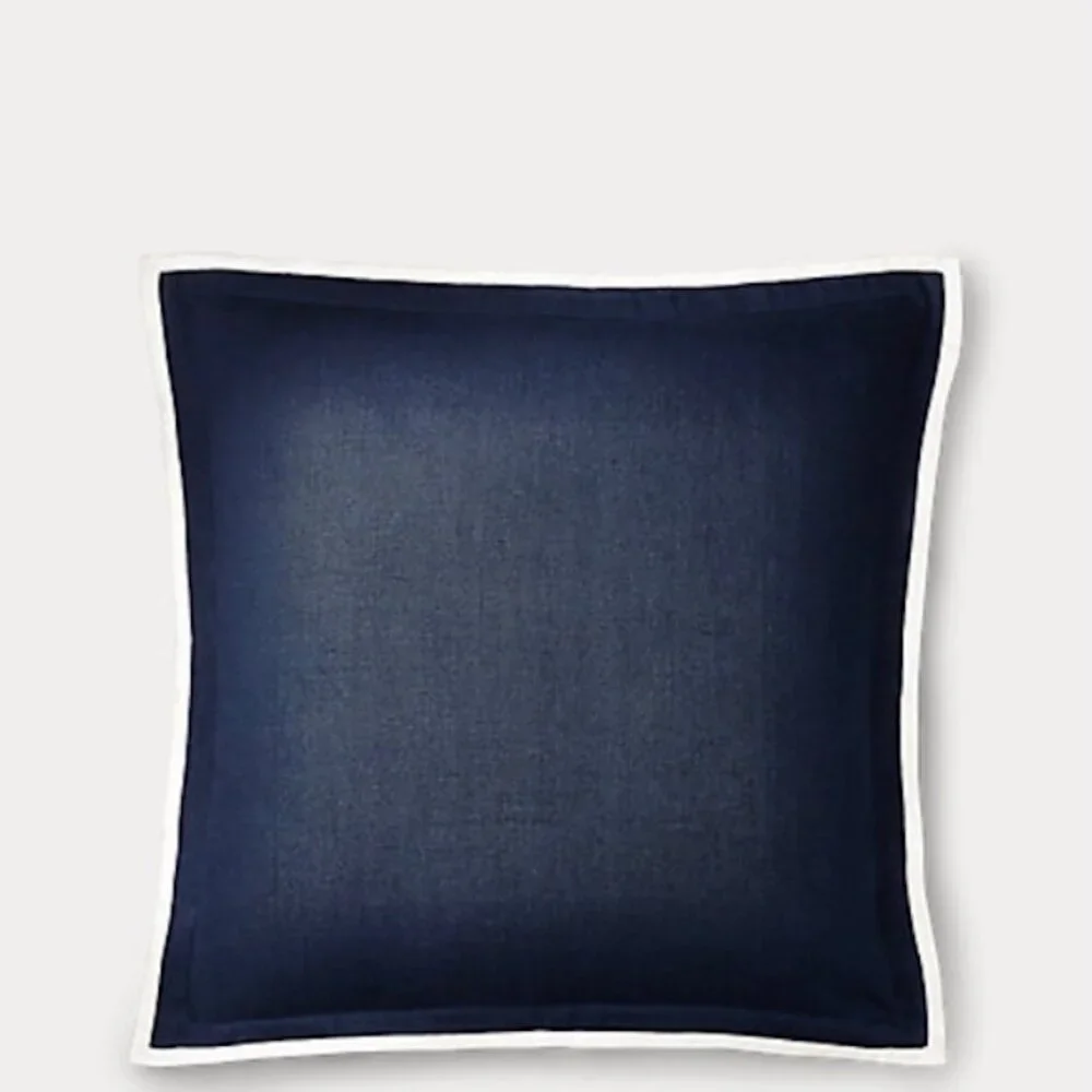 Set of 3 Ralph Lauren Blanc Bleu Branford Navy Euro Shams